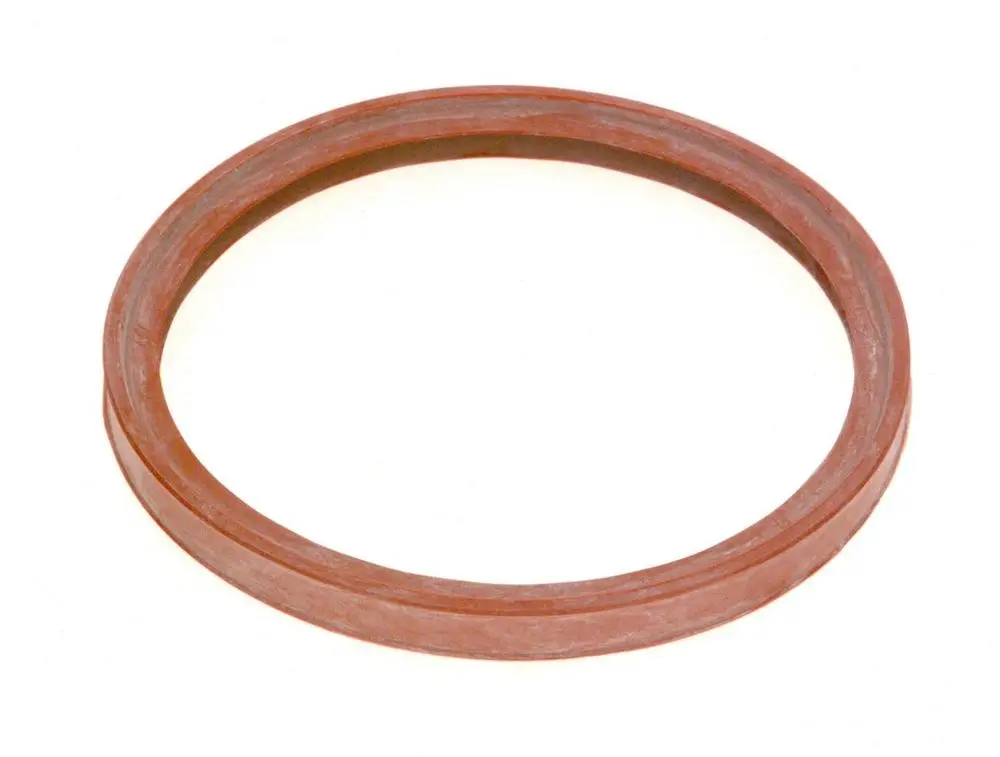 Runde Dichtung aus Gummi in brauner Farbe, verwendet in technischen Anwendungen, möglicherweise von Bosch.